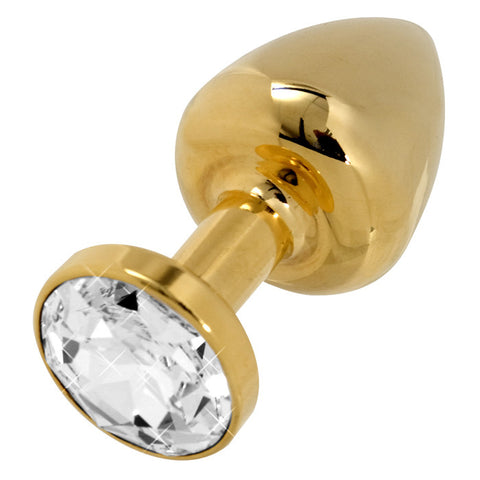 BUTTPLUG GOLD 24C W CRYSTAL 35MM