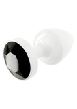 JEWELL BUTT PLUG ROUND WHITE 30MM